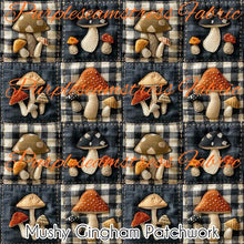 Load image into Gallery viewer, Navy &amp; Gingham Mushroom Print Tee- Custom Designed French Bulldog T-Shirt