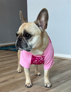 Hot Pink Cheetah Print Tee- Custom Designed French Bulldog T-Shirt