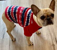 Load image into Gallery viewer, Red, White &amp; Blue STRIPE Tee- Custom Designed French Bulldog T-Shirt