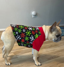 Load image into Gallery viewer, HOLIDAY SNOWFLAKES Print Tee- Custom Designed French Bulldog T-Shirt