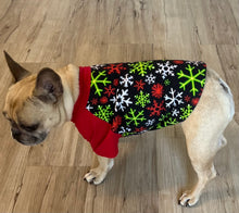 Load image into Gallery viewer, HOLIDAY SNOWFLAKES Print Tee- Custom Designed French Bulldog T-Shirt