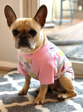 Load image into Gallery viewer, PRESALE PRINTS--BUNNIES &amp; FLOWERS Print Tee--Custom Designed French Bulldog T-Shirt