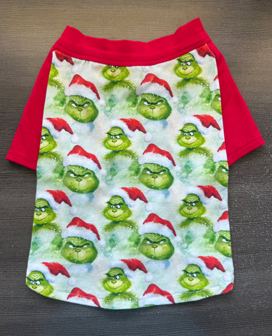 SANTA GRINCH Print--Custom Designed French Bulldog T-Shirt