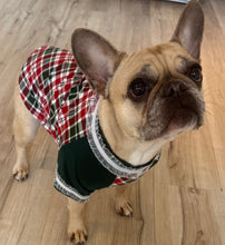 Load image into Gallery viewer, Holiday Bias Plaid Tee--Custom Designed French Bulldog T-Shirt
