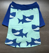 Load image into Gallery viewer, Smiling Sharks Print Tee- Custom Designed French Bulldog T-Shirt