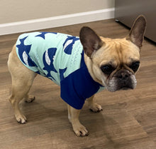 Load image into Gallery viewer, Smiling Sharks Print Tee- Custom Designed French Bulldog T-Shirt