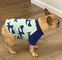 Load image into Gallery viewer, Smiling Sharks Print Tee- Custom Designed French Bulldog T-Shirt