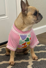 Load image into Gallery viewer, Hearts and Lace Print Tee- Custom Designed French Bulldog T-Shirt