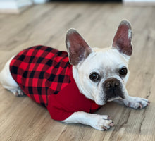 Load image into Gallery viewer, RED BUFFALO PLAID --Custom Designed French Bulldog T-Shirt