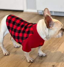 Load image into Gallery viewer, RED BUFFALO PLAID --Custom Designed French Bulldog T-Shirt