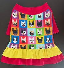 Load image into Gallery viewer, Frenchie Fans-- Double Ruffle Custom French Bulldog Dress