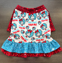 Load image into Gallery viewer, Here Comes Trouble -- Double Ruffle Custom French Bulldog Dress