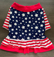 Load image into Gallery viewer, Stars and Stripes-- Double Ruffle Custom French Bulldog Dress