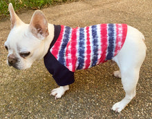 Load image into Gallery viewer, Red, White &amp; Blue STRIPE Tee- Custom Designed French Bulldog T-Shirt