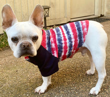 Load image into Gallery viewer, Red, White &amp; Blue STRIPE Tee- Custom Designed French Bulldog T-Shirt