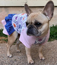 Load image into Gallery viewer, DAISY FLOWERS &amp; SPARKLES Double Ruffle Dress- Custom Designed French Bulldog Dress