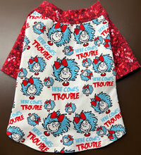 Load image into Gallery viewer, HERE COMES TROUBLE Print- Custom Designed French Bulldog T-Shirt