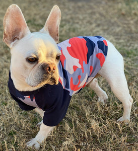 ALL NEW- BOY'S CAMO Print Tee- Custom Designed French Bulldog T-Shirt