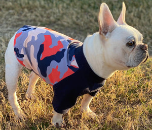 ALL NEW- BOY'S CAMO Print Tee- Custom Designed French Bulldog T-Shirt